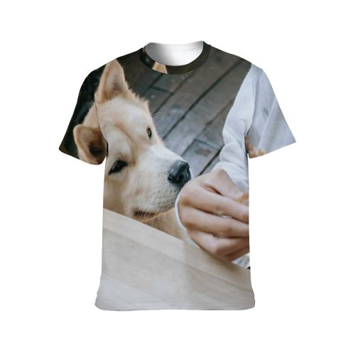 yanfind Adult Full Print T-shirts (men And Women) Akita Inu Apartment Beverage Blurred Break Breakfast Café Caffeine Calm Casual