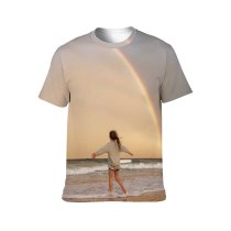 yanfind Adult Full Print T-shirts (men And Women) Admire Anonymous Beach Coast Coastline Colorful Embankment Faceless Female Freedom Happy Journey