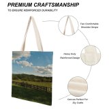 yanfind Great Martin Canvas Tote Bag Double Field Outdoors Grassland Countryside Farm Rural Pasture Meadow Ranch Grazing Land Sky white-style1 38×41cm