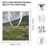 yanfind Great Martin Canvas Tote Bag Double Field Outdoors Grassland Countryside Farm Meadow Rural Torres Del Paine De Chile white-style1 38×41cm