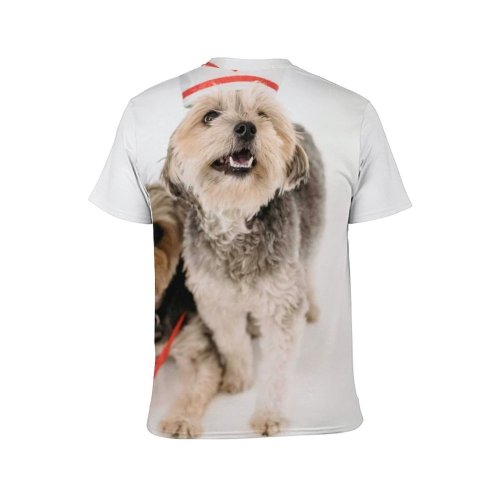 yanfind Adult Full Print T-shirts (men And Women) Adorable Creature Curious Cute Dog Enjoy Fluff Friendly Funny Fur