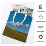 yanfind Great Martin Canvas Tote Bag Double Field Grassland Outdoors Italy Sky Countryside Cloud Cumulus Farm Meadow Rural Tuscany white-style1 38×41cm