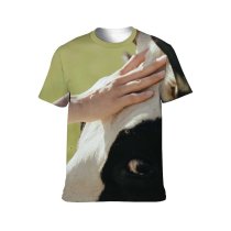 yanfind Adult Full Print T-shirts (men And Women) Agriculture Caress Cattle Cow Dairy Farm Farmland Field Horns Lawn Meadow Outdoors