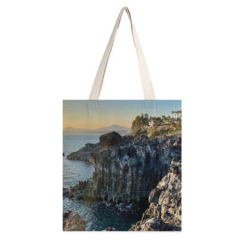 yanfind Great Martin Canvas Tote Bag Double Cliff Outdoors Promontory Ocean Sea Grey Public Domain white-style1 38×41cm