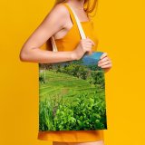 yanfind Great Martin Canvas Tote Bag Double Field Grassland Outdoors Countryside Plant Vegetation Paddy Jar Summer Rural Land Pottery white-style1 38×41cm