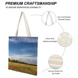 yanfind Great Martin Canvas Tote Bag Double Field Grassland Outdoors Countryside Brovars'kyi Rayon Savanna Landscape Land Rural Farm Meadow white-style1 38×41cm