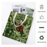 yanfind Great Martin Canvas Tote Bag Double Butterfly Insect Invertebrate Monarch Beauty Prairie Field Clover white-style1 38×41cm