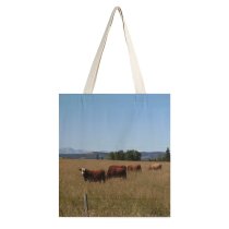 yanfind Great Martin Canvas Tote Bag Double Cattle Cow Field Grassland Outdoors Countryside Farm Rural Pasture Meadow Ranch Grazing white-style1 38×41cm