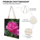 yanfind Great Martin Canvas Tote Bag Double Flower Plant Rose Geranium Magenta Stock white-style1 38×41cm