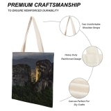 yanfind Great Martin Canvas Tote Bag Double Cliff Outdoors Rock Greece Observation Deck Kalabaka Valley Meteora Geological Formation Light white-style1 38×41cm