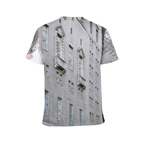 yanfind Adult Full Print T-shirts (men And Women) Accommodation Apartment Arched Architecture Avenue Building Car City Cloudless Condominium Construction Contemporary