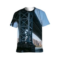 yanfind Adult Full Print T-shirts (men And Women) Aged America Arched Attract Bay Sky Cable Center Central City Coast