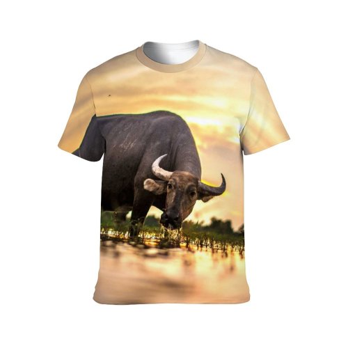 yanfind Adult Full Print T-shirts (men And Women) Agriculture Bull Burma Calf Cattle Countryside Cow Daylight Farm Farmer