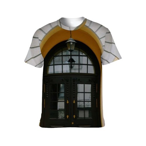 yanfind Adult Full Print T-shirts (men And Women) Aged Arched Architecture Building Classic Construction Cottage Decor Decoration Design Detail Door