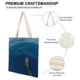 yanfind Great Martin Canvas Tote Bag Double Sea Whale Ocean Swim Texture white-style1 38×41cm