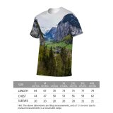 yanfind Adult Full Print T-shirts (men And Women) Admire Alpine Altitude Breathtaking Cascade Cliff Cloudy Coniferous Countryside Destination Evergreen Forest