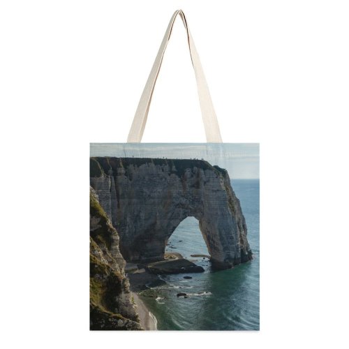yanfind Great Martin Canvas Tote Bag Double Cliff Outdoors Ocean Sea Promontory Shoreline Coast Birds Étretat France Cave Cove white-style1 38×41cm