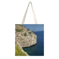 yanfind Great Martin Canvas Tote Bag Double Cliff Outdoors Promontory Ocean Sea Shoreline Land Des Moró Espaa Coast white-style1 38×41cm