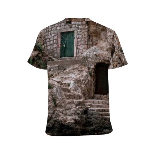yanfind Adult Full Print T-shirts (men And Women) Adriatic Aged Architecture Bristly Castle Croatia Daytime Door Europe Exterior Facade Fortress