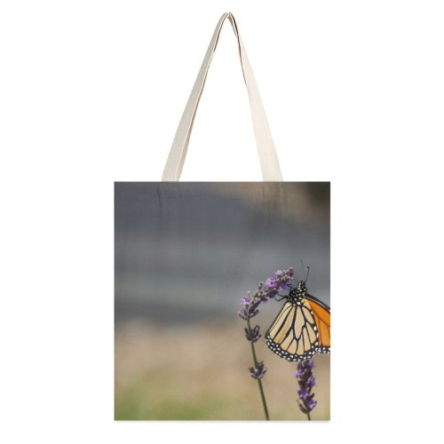 yanfind Great Martin Canvas Tote Bag Double Butterfly Insect Invertebrate Monarch Plant Flower Grey white-style1 38×41cm
