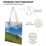 yanfind Great Martin Canvas Tote Bag Double Cattle Cow Field Grassland Outdoors Meadow Dolomites Italy Countryside Farm Pasture Rural white-style1 38×41cm