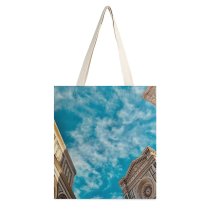 yanfind Great Martin Canvas Tote Bag Double Building Architecture Sky Bell Metropolitan City Florence Italy Clock Outdoors Cathedral white-style1 38×41cm