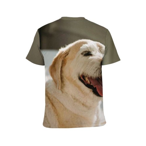 yanfind Adult Full Print T-shirts (men And Women) Adorable Bed Bedroom Bedsheet Blurred Comfort Cozy Creature Cute Dog Enjoy