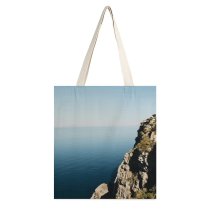 yanfind Great Martin Canvas Tote Bag Double Cliff Outdoors Italy Promontory Ocean Sea Positano Almafi Coast Seaside Rocks Sky white-style1 38×41cm