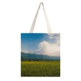 yanfind Great Martin Canvas Tote Bag Double Field Grassland Outdoors Countryside Paddy Azure Sky Creative Commons white-style1 38×41cm