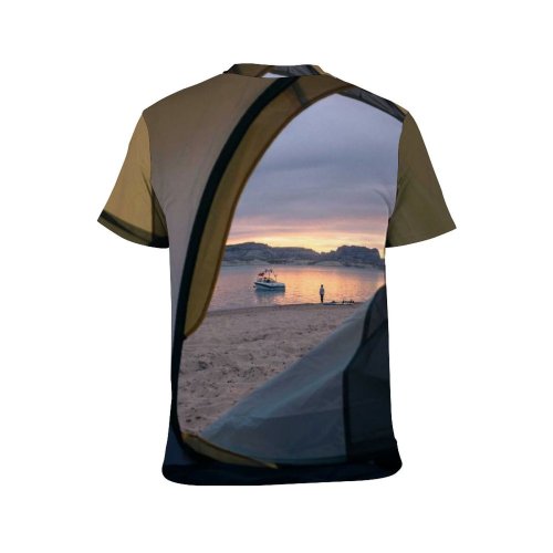 yanfind Adult Full Print T-shirts (men And Women) Adventure Beach Boat Camp Cliff Coast Coastline Countryside Door Evening Expedition Explore