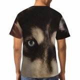 yanfind Adult Full Print T-shirts (men And Women) Adorable Portrait Canidae Cute Dog Face Fur Furry Heterochromia Pedigree Pet Snout