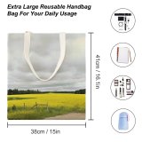 yanfind Great Martin Canvas Tote Bag Double Field Grassland Outdoors Countryside Farm Rural Meadow Pasture Public Domain white-style1 38×41cm