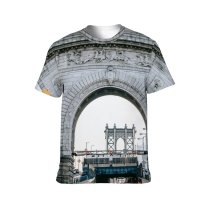 yanfind Adult Full Print T-shirts (men And Women) Aged America Arch Arched Architecture Area Attract Sky Building City