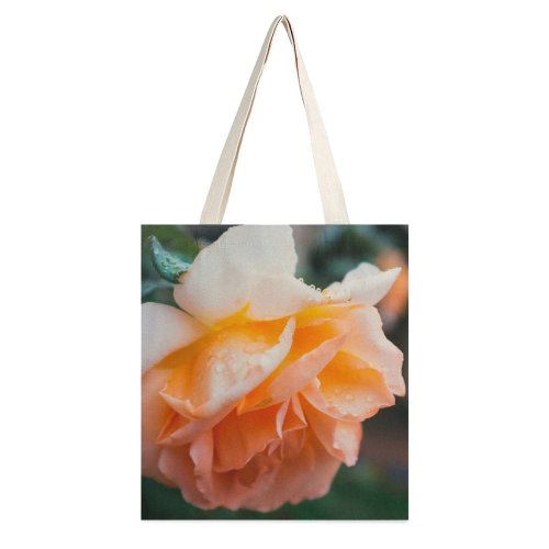 yanfind Great Martin Canvas Tote Bag Double Flower Plant Rose Petal Grey white-style1 38×41cm