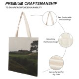 yanfind Great Martin Canvas Tote Bag Double Field Grassland Outdoors Plant Tree Mound Grass Countryside Slope Oak Vegetation white-style1 38×41cm