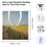 yanfind Great Martin Canvas Tote Bag Double Field Grassland Outdoors Countryside Farm Meadow Rural Plant Public Domain white-style1 38×41cm