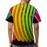 yanfind Adult Full Print T-shirts (men And Women) Bubbles Art Clean Colorful Drop Immersion Liquid Motley Spoon Purity Rainbow