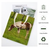 yanfind Great Martin Canvas Tote Bag Double Field Grassland Outdoors Pasture Horse Countryside Farm Rural Grazing Meadow Ranch Northern white-style1 38×41cm