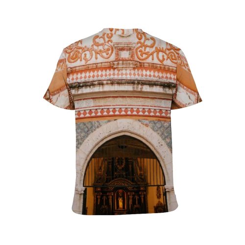 yanfind Adult Full Print T-shirts (men And Women) Aged Arch Architecture Cathedral Church City Daytime Decor Decorative Dry Entrance Exterior