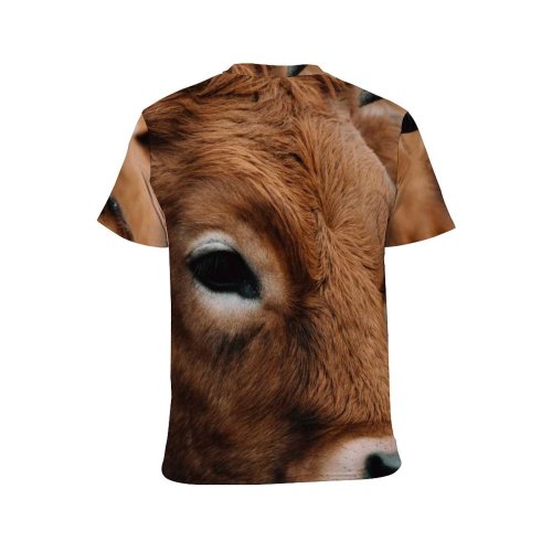 yanfind Adult Full Print T-shirts (men And Women) Agriculture Farming Barn Bovine Cow Calf Cattle Countryside Depth Field Farm