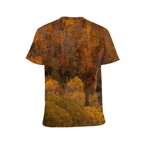 yanfind Adult Full Print T-shirts (men And Women) Aerial Area Autumn Breathtaking Calm Colorful Deciduous Drone Fall Flora Foliage Forest