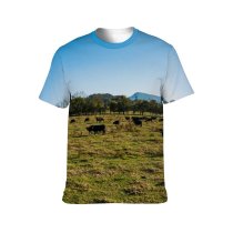 yanfind Adult Full Print T-shirts (men And Women) Agriculture Beef Calm Cattle Country Countryside Cow Creature Domesticated Ecosystem Farm Farmland