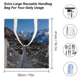 yanfind Great Martin Canvas Tote Bag Double Building Rope Suspension Landscape Stone Hills Outdoors white-style1 38×41cm