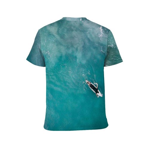 yanfind Adult Full Print T-shirts (men And Women) Aerial Bay Colorful Distance Drone Energy From Above Height Hobby