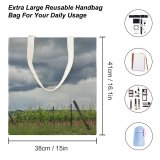yanfind Great Martin Canvas Tote Bag Double Field Grassland Outdoors Countryside Farm Rural Meadow Grey Plant Building Tuscany white-style1 38×41cm