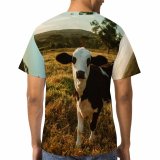 yanfind Adult Full Print T-shirts (men And Women) Adorable Bovidae Bovine Calf Calm Cattle Charming Chordate Space Countryside Cow