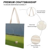 yanfind Great Martin Canvas Tote Bag Double Cow Cattle Field Grassland Outdoors Grass Plant Meadow Machine Engine Motor Countryside white-style1 38×41cm
