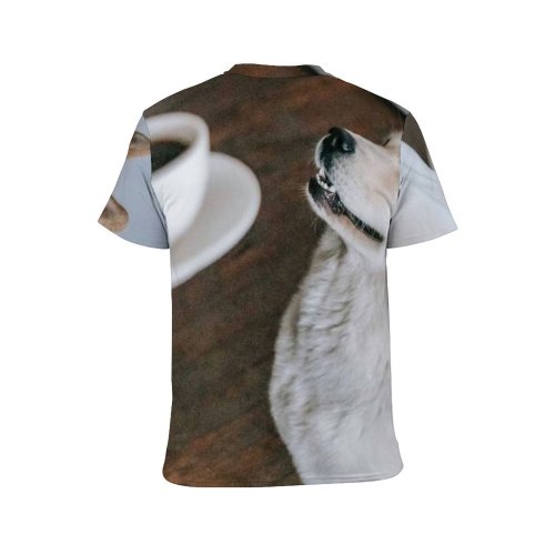 yanfind Adult Full Print T-shirts (men And Women) Akita Inu Apartment Appetizing Aroma Beverage Breakfast Coffee Croissant Cup