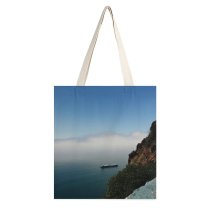 yanfind Great Martin Canvas Tote Bag Double Cliff Outdoors Promontory Boat Transportation Vehicle Adventure Leisure Activities Ocean Sea Slope white-style1 38×41cm