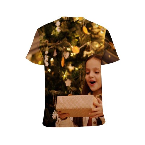 yanfind Adult Full Print T-shirts (men And Women) Adolescent Home Charming Cheerful Christmas Atmosphere Eve Present Season Time Tree